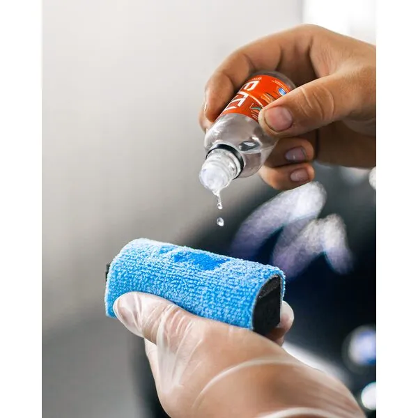 Autofiber [Saver Block & Refill] Coating Applicator Foam Block with Side Velcro and Refill Saver Sheets with Barrier Layer (3.5 in. x 2 in. x 1 in.) Red/Gray - 12 Pack