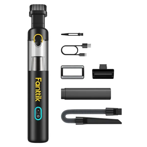 Fanttik Slim V8 Mate Cordless Car Vacuum High Power 12000Pa, RobustClean™ Mini Vacuum with Flexible Hose and Pet Brush, 2 Hours Fast Charging, Portable Vacuum for Car Interior Home