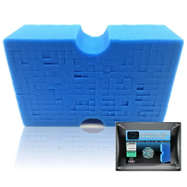 Sudz Budz® Premium Jumbo Foam Grid Car Wash Sponge 1pc | Anti-Marring Sponge for Soap and Rinseless Washing | Cross-Cut, Easy Grip, Large Sponge. Durable, Soft, Scratch-Free Car Cleaning and Detailing