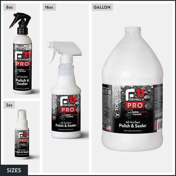 TopCoat F11PRO All-Surface Polish & Sealer 8 oz Spray Bottle - The Most Advanced Water-Based Ceramic Coating for Cars, Motorcycles, Boats, RVs and More