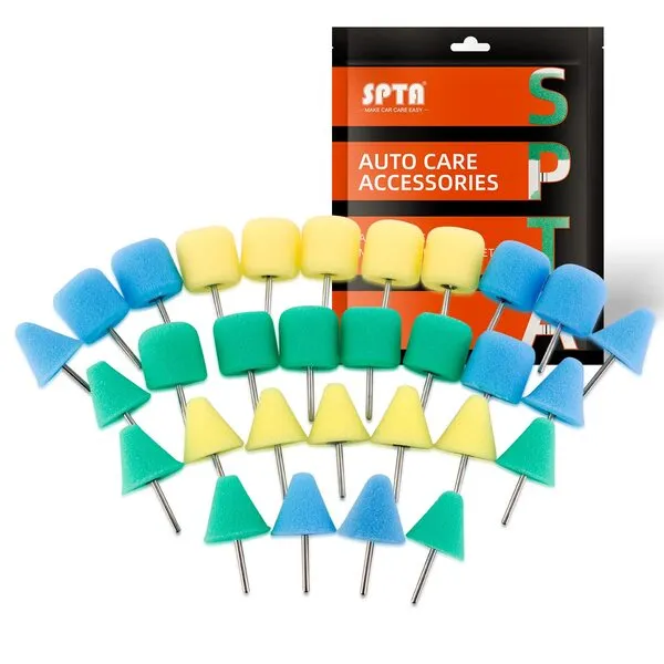 Mini Buffing Polishing Pads, 30Pcs Mini Detail Polishing balls Use On Rotary Tools,Cordless electric drill, Small area Polisher Tool for Tight Area Detailing Polishing Waxing And Sealing Glaze -MNPC30