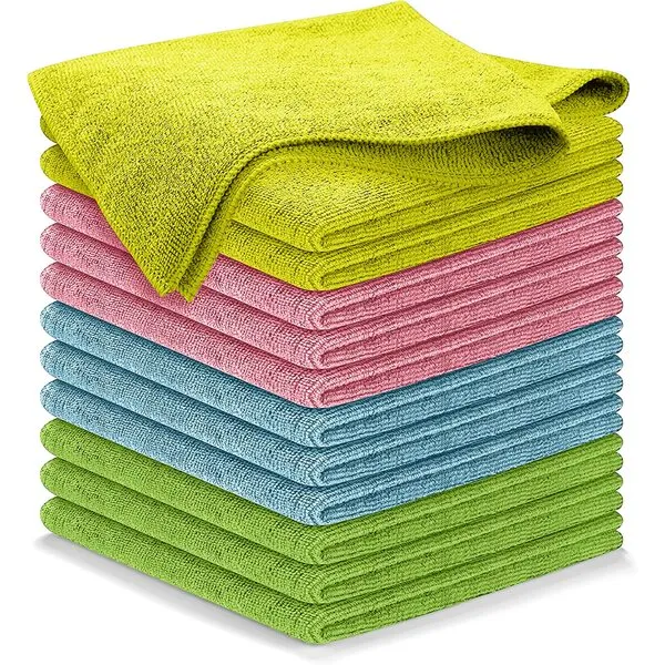 USANOOKS Microfiber Cleaning Cloth - 12Pcs (16x16 inch) High Performance - 1200 Washes, Ultra Absorbent Towels for Cars Weave Grime & Liquid for Streak-Free Mirror Shine.