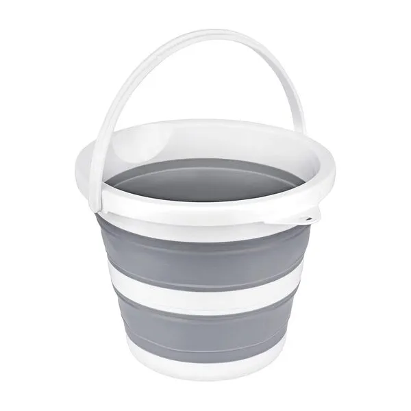 Craftend Collapsible Bucket 5L 1.3Gallon Small Cleaning Bucket Mop Buckets for Household Outdoor Car Washing Tub Plastic Foldable Portable Camping Beach Sand Water Pot Pail Space Saving Round