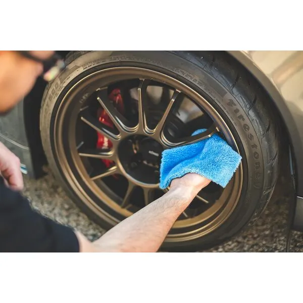 The Rag Company - The Eaglet 500 - Professional Korean 70/30 Blend; Super Plush Microfiber Detailing Towels; Perfect for Wheels, Mirrors, and More; 500GSM; 8inx8in, Blue (10-Pack)