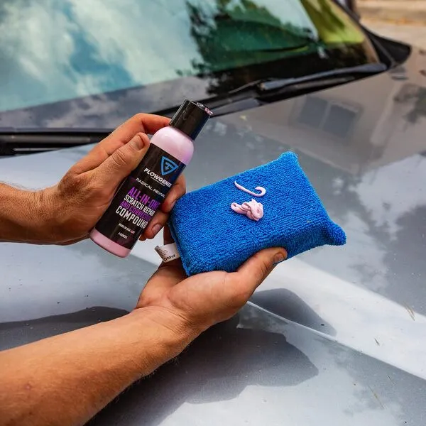 Flowgenix™ Instant Car Scratch Remover Repair - All-in-One Scratch Remover For Vehicles and Polishing Compound (4 oz) - Car Paint Scratch Repair Includes 1 Microfiber Applicator and 1 Microfiber Towel