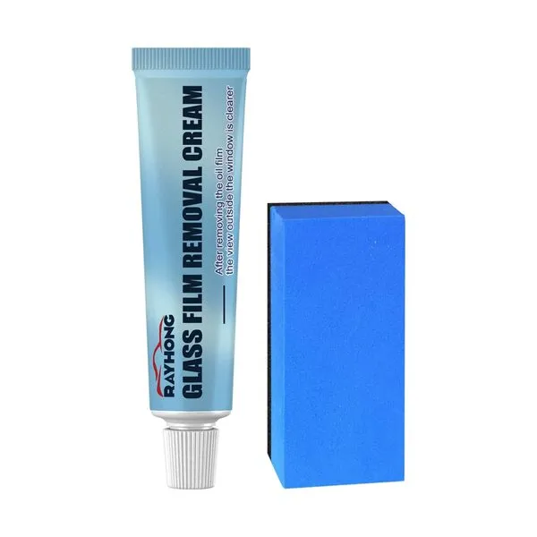 TOLUON 1 Set 30g Car Oil Film Remover Anti-Fog Car Care Car Glass Oil Film Remover Glass Oil Film Remover Car Window Front Windshield Cleaner Blue