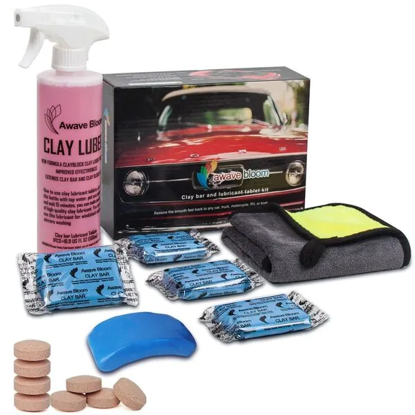 Car Clay Bars Auto Detailing 400g and Clay bar Lubricant Tablets 8 Pack(1pcs=16 oz) Clay bar kit,Include Portable Spray Bottle and Micro Fiber Towel,for Car Detailing Damage Free Cleaning