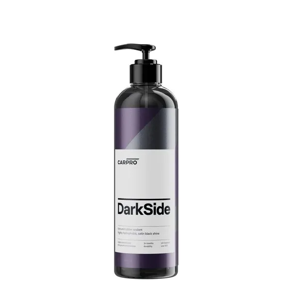CARPRO Darkside - Tire & Rubber Sealant, Hydrophobic & Self-Cleaning, Satin Black Shine, UV Protection, Revives Dull Faded Rubber, Ready to Use - 500mL (17oz)