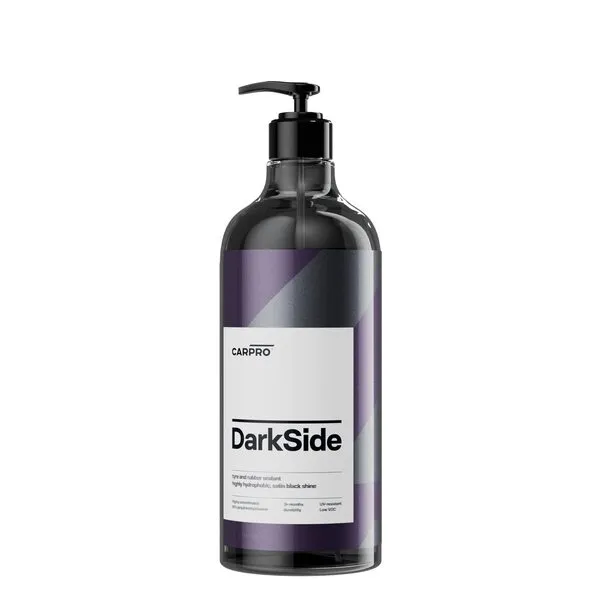 CARPRO Darkside - Tire & Rubber Sealant, Hydrophobic & Self-Cleaning, Satin Black Shine, UV Protection, Revives Dull Faded Rubber, Ready to Use - Liter (34oz)