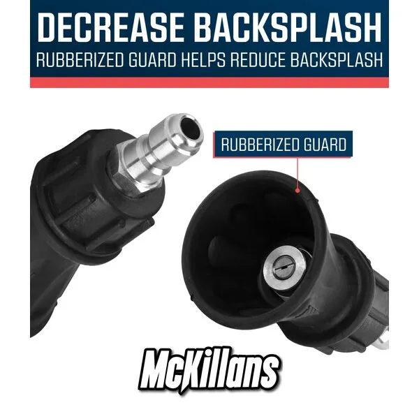McKillans® 40 Degree Pressure Washer Nozzle [Stainless Steel] - Pressure Washer Nozzle Guard - High-Efficiency Cleaning, Durable McKillans Nozzle Guard with Rubberized Protecting Guard (4.0 Orifice)