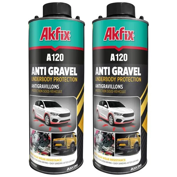 Akfix A120 Car Undercoating Spray - (2 x 35.3 oz.) Rubberized Undercoating for Vehicles, Rust Inhibitor, Anti Corrosive Car Protection and Underbody Coating | Gun Not Included, 2 Pack, Gray