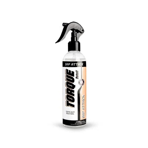 Torque Detail Sap Attack 8oz - Removes Tree Sap, Tar, Gum, Sticker Residue & Asphalt - Sap, Tar, Adhesive, Sticker Remover For Cars