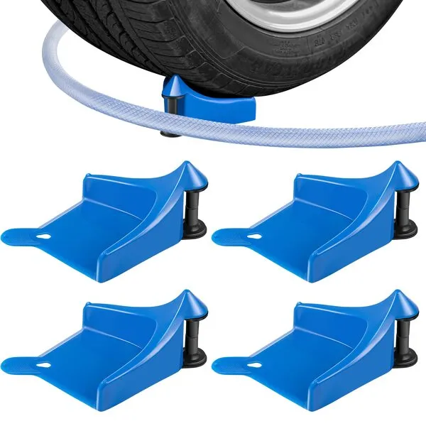 4 Pcs Car Hose Guide, Tire Hose Roller for Car Washing, Detailing Tire Hose Guide Preventing Pressure Washer Hose Stuck Under The Tires, Blue Car Plastic Wash Tool to Avoid Snagging(Blue)