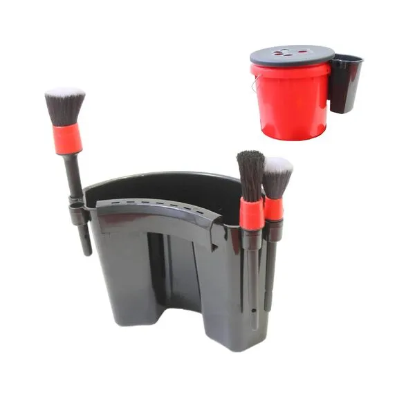 FOXBI Car Detailing Bucket, Portable Auto Wash Bucket Organizer Car Detailing Tool Hanger Bucket Car Wash Accessories Tool,Black