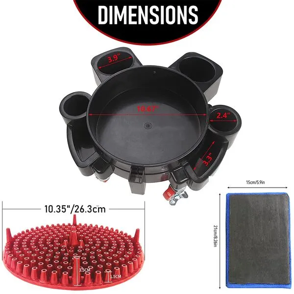 Mlijzard 5 Gallon Bucket Dolly with 5 Rolling Swivel Caster&Bucket Dirt Trap&Clay Mitt for Car Washing, Construction-Detailing Smoother Maneuvering(Not Included Bucket)