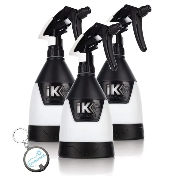 Lumintrail - iK Sprayers Multi TR Mini 360 - Trigger Sprayer; for Car Detailing; Ergonomic Comfort Grip; 360 Degree (0.6 Liters) (3-Pack, 5-Pack & 12-Pack) Bundle with Keychain (3)