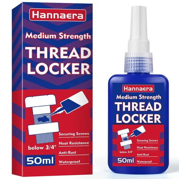 Thread Lock 243 Blue 1.69 Fl oz/50 ml Medium Strength, Lock & Seal Nuts, Bolts, Fasteners and Metals, Blue Threadlocker Against Losening and Leakage (243-50 ml)