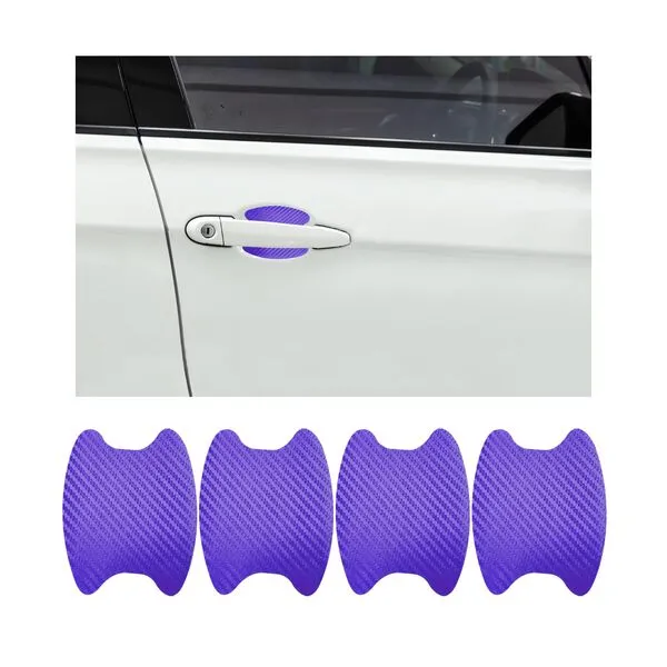 Ziciner 4 PCS Car Door Handle Sticker, Carbon Fiber Texture Auto Door Handle Protective Films, Anti-Scratches Door Side Handle Paint Guard, Universal Vehicle Accessories for Most Cars