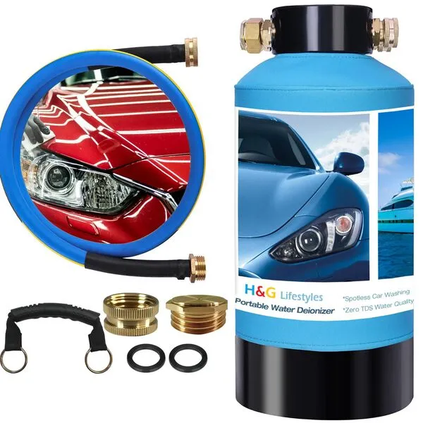H&G lifestyles Portable Water Deionizer for Car Washing Spotless Water System Spot-Free Deionized Water for Vehicles Motorcycles Boats Solar Washing