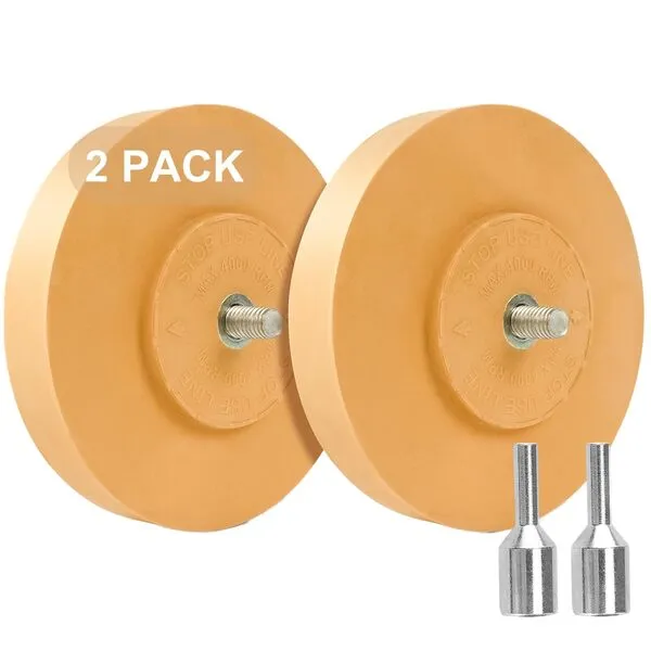 Belinova 2 Pack Eraser Wheel Decal Remover Eraser Wheel Adhesive Remover with Adapter 4 Inch Rubber Eraser Wheel for Drill Removes Car Decal Vinyl Tape Graphics Pinstripe Sticker Remover