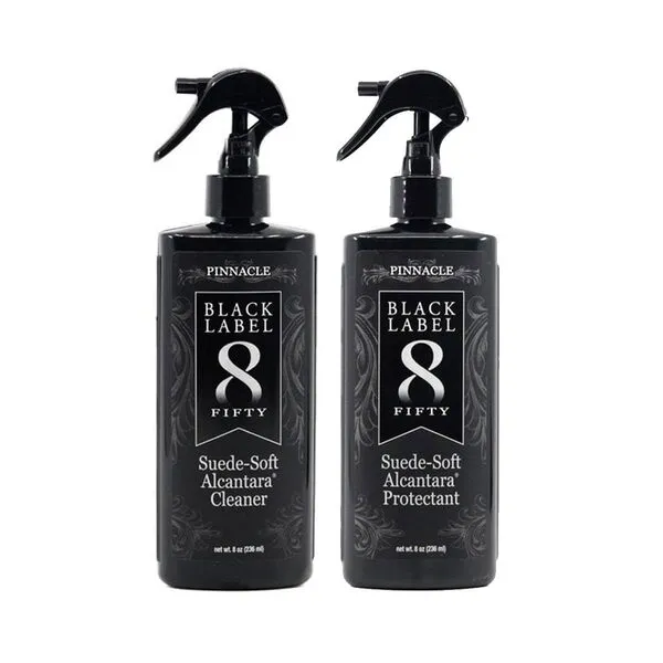 Pinnacle Black Label Suede-Soft Alcantara® Cleaner and Protectant Combo | Clean and Protect Your Alcantara For Months! Easy To Use, Works on Alcantara and Micro-Suede, 8 oz bottles
