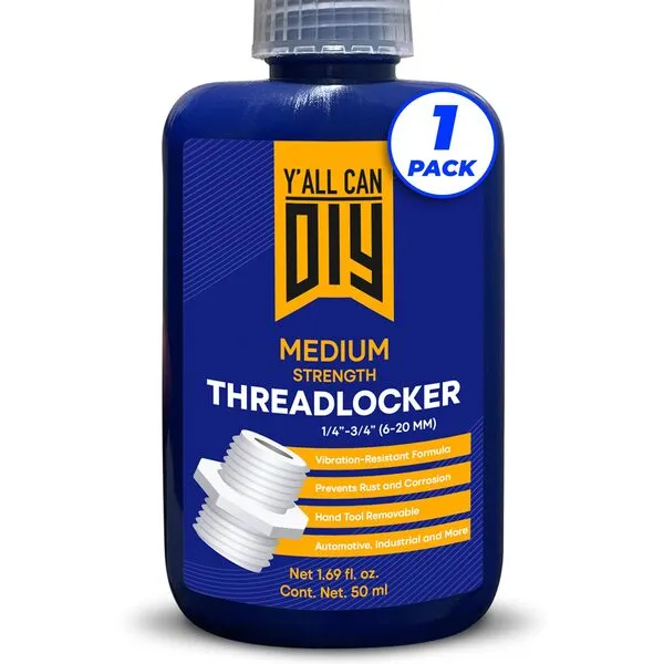 Medium-Strength Blue Threadlocker for Nuts, Bolts & Fasteners, Removable Lock Tight, Ensure Ultimate Thread Lock, Anaerobic Locktight Thread Locker Screw Glue 1 Pk x 1.69 fl.oz.(50 ml)