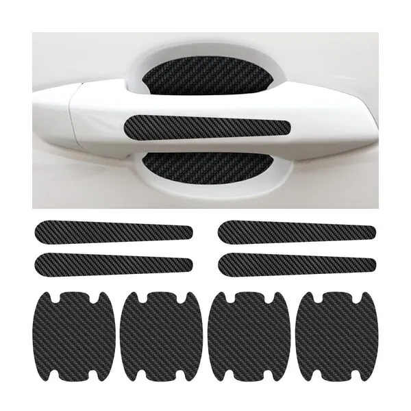 Car Door Handle Bowl Sticker, 8 Pcs Carbon Fiber Anti-Scratches Protectors, Universal Car Door Handle Cup Paint Guard Protective Films, Self-Adhesive & Non-Marking, Car Accessories