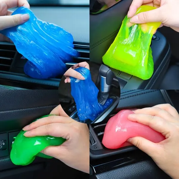 CAYYET Car Cleaning Gel, 4 Piece Car Cleaning Kit, Men\'s and Women\'s Car Detailing Supplies Accessories, Car Trim Dust, Crevice Cleaner, Vent Removal Grease and Dust, Clean Keyboard Cleaner.