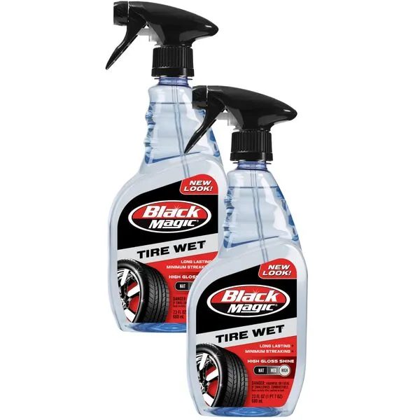 Black Magic 120217 Tire Wet, 23oz (Pack of 2) -Specially Formulated Tire Shine to Keep Them Looking Wet, Black, and Glossy with One Quick Spray