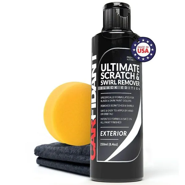 Carfidant Black Scratch and Swirl Remover - Car Scratch Remover for Scratches with Buffer Pad - 8.4 fl oz