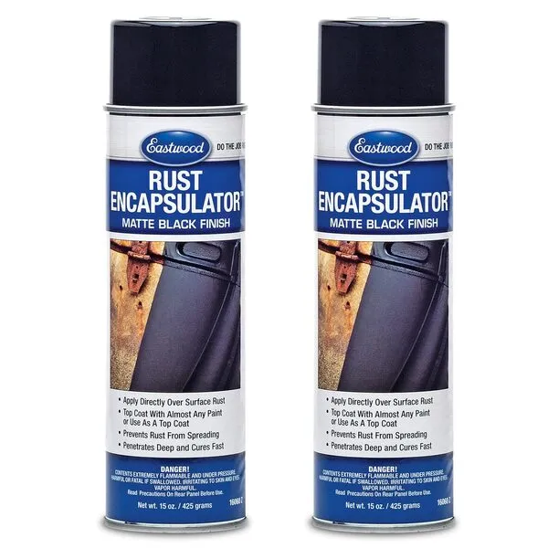 Eastwood Rust Encapsulator Aerosol | Quick Drying with UV Resistance and Heat Resistance up to 400 Degrees Fahrenheit | 15 Oz, Black | 2 Pack