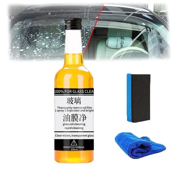 Oil Film Remover for Glass, Glass Oil Film Remover, Car Windshield Cleaner, Car Glass Oil Film Cleaner, Glass Cleaner Spray, Glass Stripper Oil Film Cleaner (1pcs)