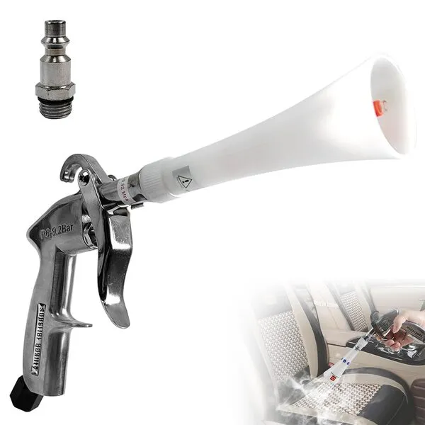 Bqweun Aluminium Car Cleaning Gun with Tapered Nozzle, Air Blower for Car Detailing, Air Blow Blower Gun for Detailing, Car Detailing Tools, Used for Cars, Velvet, Furniture and Carpets