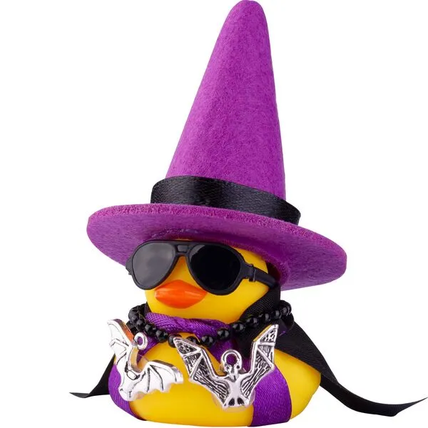 MuMyer Car Rubber Duck Ornaments Halloween Duck Car Dashboard Decorations with Mini Witch Hat Cloak Sunglasses Necklace Halloween Accessories for Halloween Themed Gifts(V6)