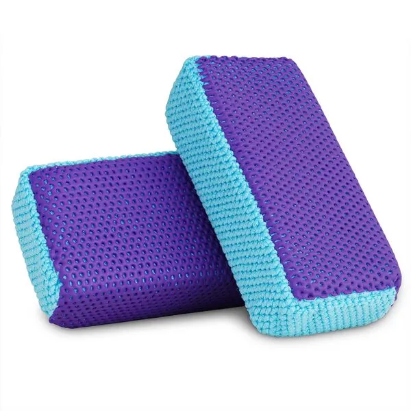 WEST HORSE Clay Bar Scrubber 2-Pack, Auto Detailing Synthetic Clay for Car Wash Scrubbing and Claying, Car Paint Prep and Glass Surface (2-Pack, Blue Purple)