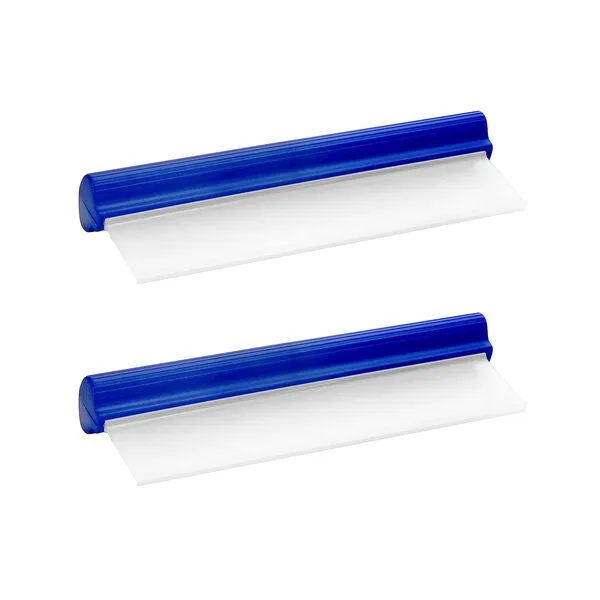QWORK Waterblade T-Bar Car Squeegee, 2 Pack 12 inch Flexible Car Water Scraper Tool Silicone Window Squeegee for Car Or Home Use, Washing & Wiping Glass, Mirror & Shower Doors, Blue