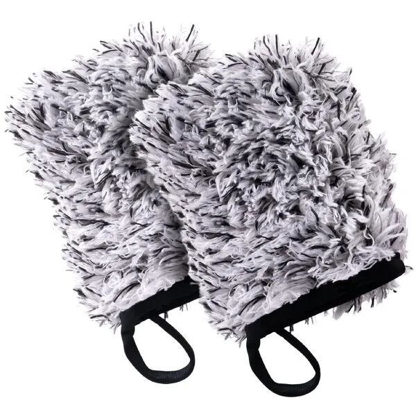 VIKING Wheel Cleaner Mitts for Car, Microfiber Wheel Cleaner for Car Detailing and Rims, Black and White, 5.5 Inch x 4.4 Inch, 2 Pack
