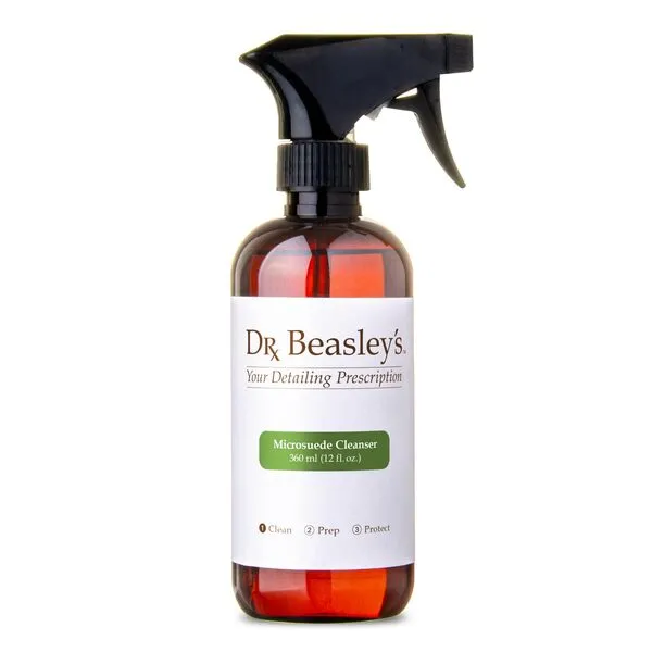 Dr. Beasley's Microsuede Cleanser 12 fl oz - Spray & Wipe Cleans Toughest Stains on Auto Faux Suede, Won't Harden or Darken, Removes Body Oils, Food, Drinks