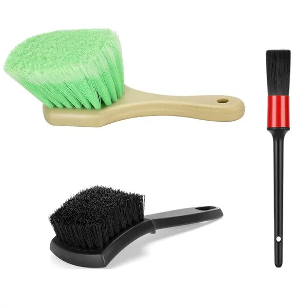 Fitosy Wheel Rim & Tire Brush Set, Soft & Stiff Bristle Wash Cleaning Supplies Kit for Car Body Exterior Surface, Carpet, Truck,SUV,RV,Motorcycle