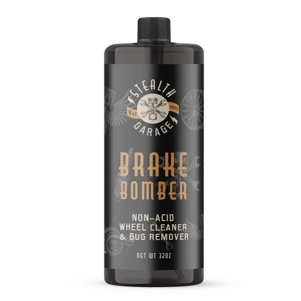 STEALTH GARAGE Brake Bomber Car Wheel Cleaner Spray — Non-Acidic Brake Dust Remover Wheel Cleaner & Bug Remover for Cars, Trucks and more — Fast Acting, Versatile, and Safe for Most Finishes (32 oz)