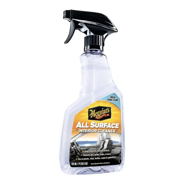 Meguiar\'s All Surface Interior Cleaner - All Purpose Interior Cleaner Quickly and Safely Cleans All Your Interior Surfaces and Leaves Behind a Pleasant Scent - Premium Auto Interior Cleaner, 16oz