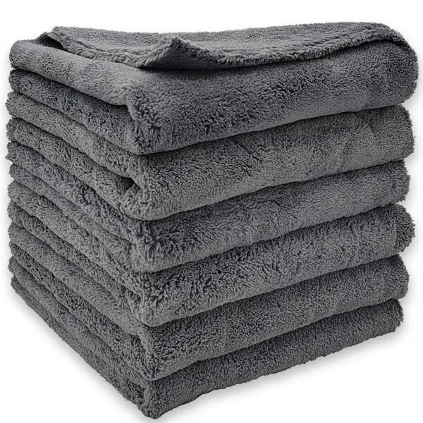 Hoplet Edgeless Microfiber Towels for Cars wash, 6 Pack 16\