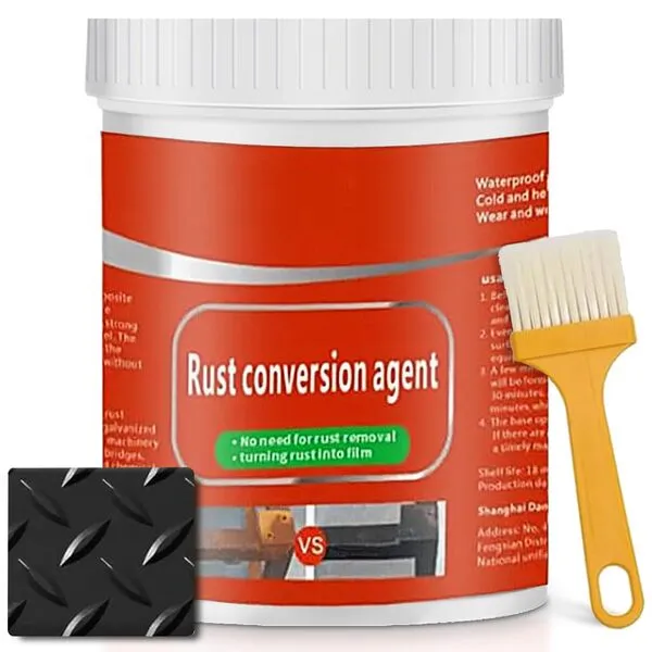 Rust Gel Rust Converter - 10.7 Fl Oz, Rust Remover for Metal, Anti Rust Paint with Brush, Eliminates Oxides from Aluminum, Cast Iron, and Steel (Black,10.7 Fl Oz)