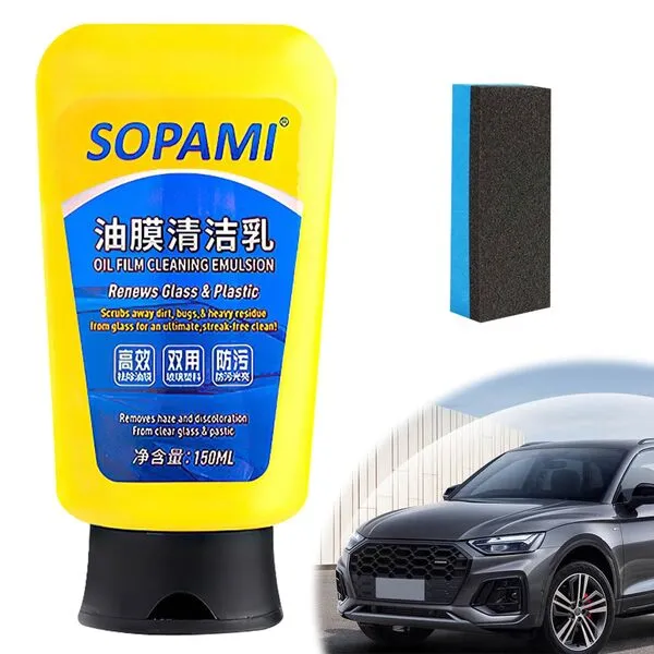 Sopami Oil Film Cleaning Emulsion,Sopami Oil Film Emulsion Glass Cleaner, Sopami Car Glass Oil Film Cleaner, Quick Effect Coating Agen,Glass Oil Film Remover, Auto Glass Oil Film Cleaning Milk