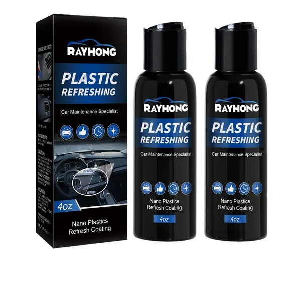 RAYHONG Plastic Restorer for Cars Ceramic Plastic Coating Trim Restore, Plastic Refreshing Coating, Hydrophobic Trim Coating 4Oz (2Pack)
