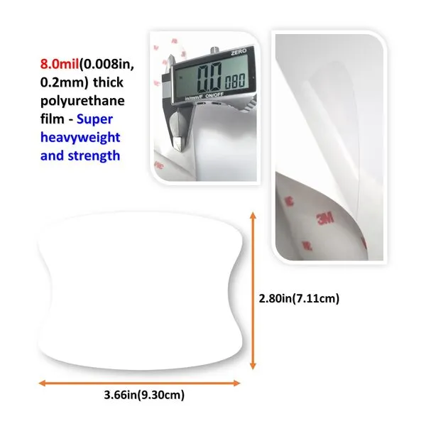 3M 5pcs Car Door Handle Cup Protector/Sticker/Guard, 3M PPF(Paint Protection Film), Clear(Transparent), Anti Scratch, Universal Fit for Most Cars (Clear/5pcs)