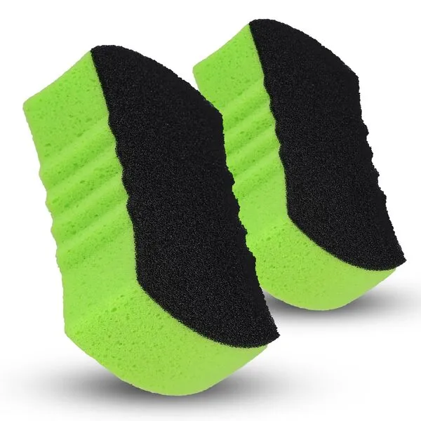 Grip Clean Car Wash Sponge - Dual Textured Design, Bug Scrubbing Side & Soft Sea Sponge Foam. Expanding Foam Holds Soap. Car Cleaning Supplies & Car Accessories for Car Wash Bucket - 2 Pack