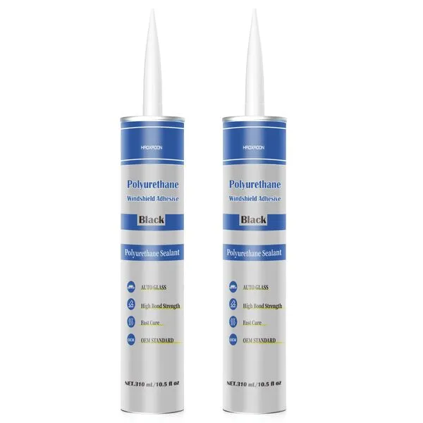 HAOXAOON 2 Pack Polyurethane Windshield Adhesive Sealant - High Bond Strength Auto Glass Sealant Windshield Sealant,10.5 fl oz,Black