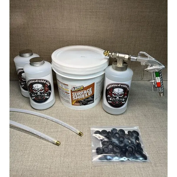 Gallon PB Blaster Surface Shield, with Pro Undercoating Gun, 2 Wands, 3 Quart Bottles, and 50 Rust Plugs