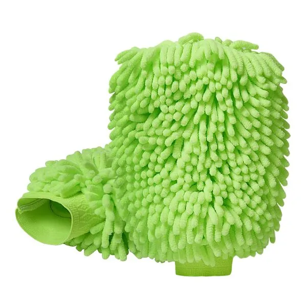 YESCOO 2 Pack Car Wash Mitt, Scratch Free Microfiber Wash Mitt, Double Sided Wash Mit, Wash Mitts for Car Washing, Home Cleaning, Green (10\'\' x 7\'\')